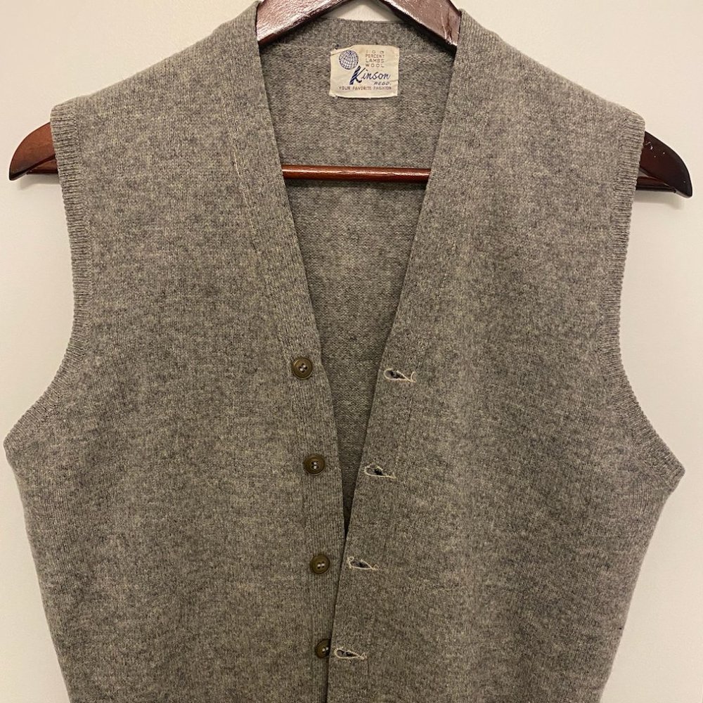 Vintage grey wool vest